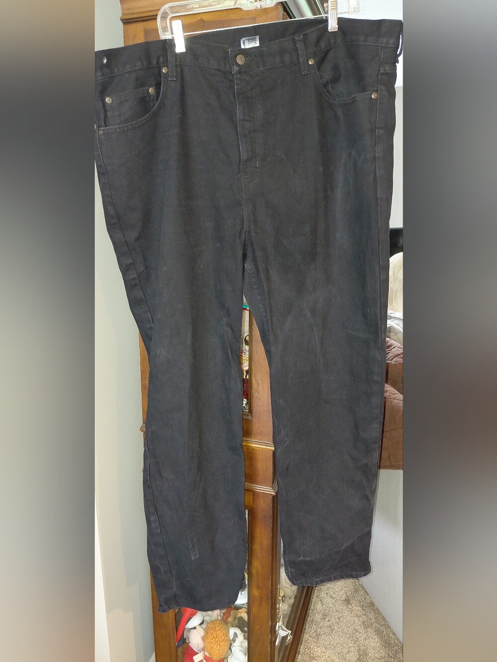 Big Men's Faded Glory Black Straight-Leg Pants